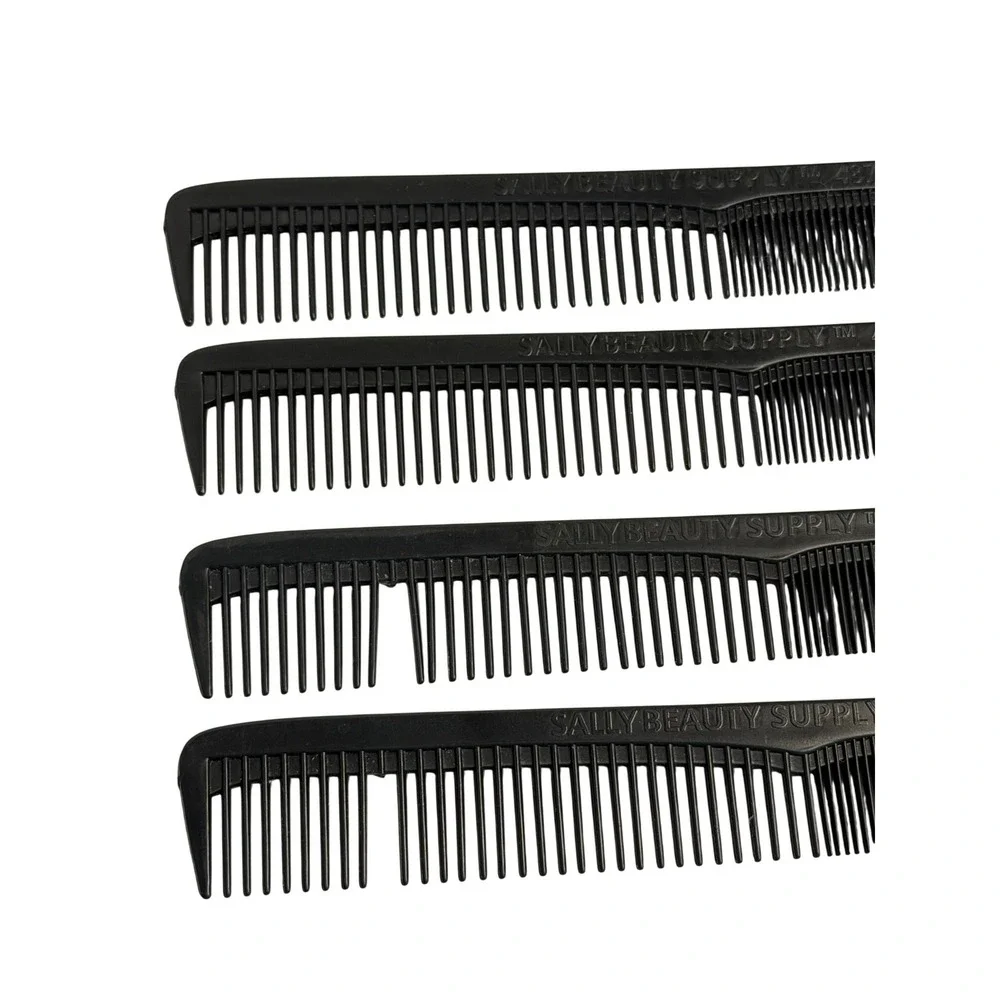 VTG Sally Beauty Supply Hair Combs Black 487305 Styling Barber‎ Salon Lot 4 USA